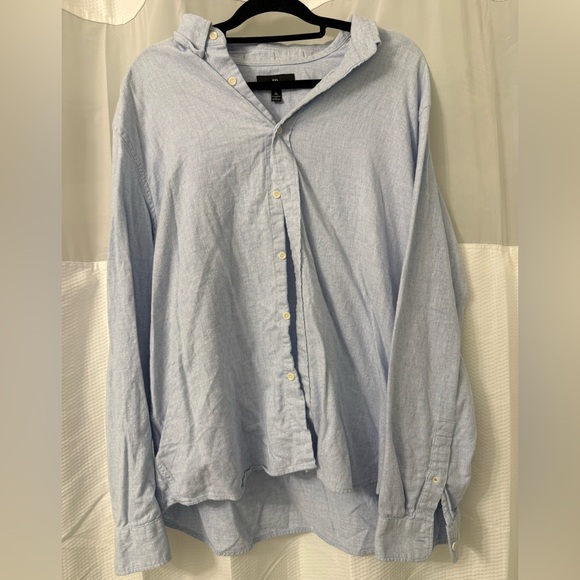 Banana Republic Light Blue Cotton Flannel Shirt - Picture 2 of 4